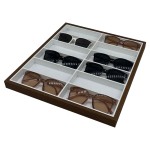 Glasses Organizer Manufacturer - 7-24 Slots Wooden Sunglasses Tray