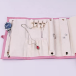 Travel Jewelry Roll Manufacturer - Microfiber Leather Necklace Pouch Bag