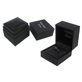 Ring Box Manufacturer - Earring Gift Black Premium Leather