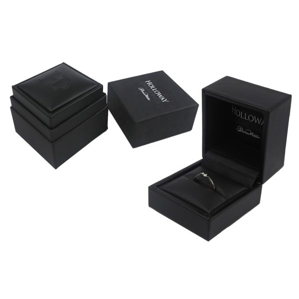 Ring Box Manufacturer - Earring Gift Black Premium Leather