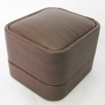Ring Box Manufacturer - High Quality Brown Leather Velvet Lining
