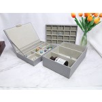 Jewelry Storage Box Manufacturer - Custom Luxury 3-Tier Gray PU