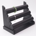 Bracelet Display Stand Manufacturer - Three Tier PU Leather T Bar