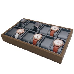 Watch Display Tray Manufacturer - Luxury Men's 12 Watches Gray Leather