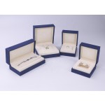 Jewelry Box Manufacturer - Blue Elegant Microfiber Custom Logo