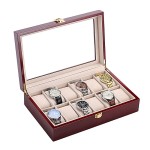 Watch Box Manufacturer - Luxury 12 Slot PU Leather Glass Window