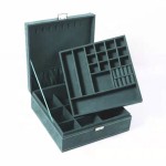 Women's Jewelry Case Manufacturer - Wholesale Large Green Suede with Lock