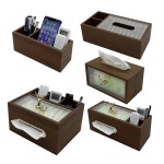 Tissue Box Organizer Manufacturer - Luxury Multifunctional Wooden Desktop
