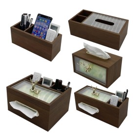 Tissue Box Organizer Manufacturer - Luxury Multifunctional Wooden Desktop