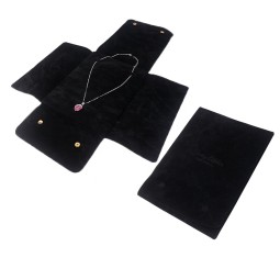 Jewelry Pouch Manufacturer - Travel Black Velvet Customize Necklace