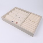 Jewelry Organizer Tray Manufacturer - Custom Beige Fancy PU Velvet