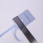 Jewelry Pouch Manufacturer - Blue Microfiber Ribbon Bowknot with Foam