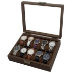 Wood Watch Box Manufacturer - Vintage Brown Walnut 1-12 Slots
