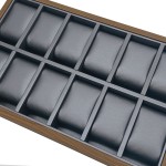 Watch Display Tray Manufacturer - Luxury Men's 12 Watches Gray Leather