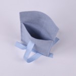 Jewelry Pouch Manufacturer - Blue Microfiber Ribbon Bowknot with Foam