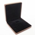 Ring Box Manufacturer - High Quality Brown Leather Velvet Lining