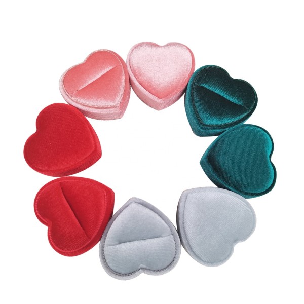 Ring Box Manufacturer - Custom Engagement Heart Shape Velvet