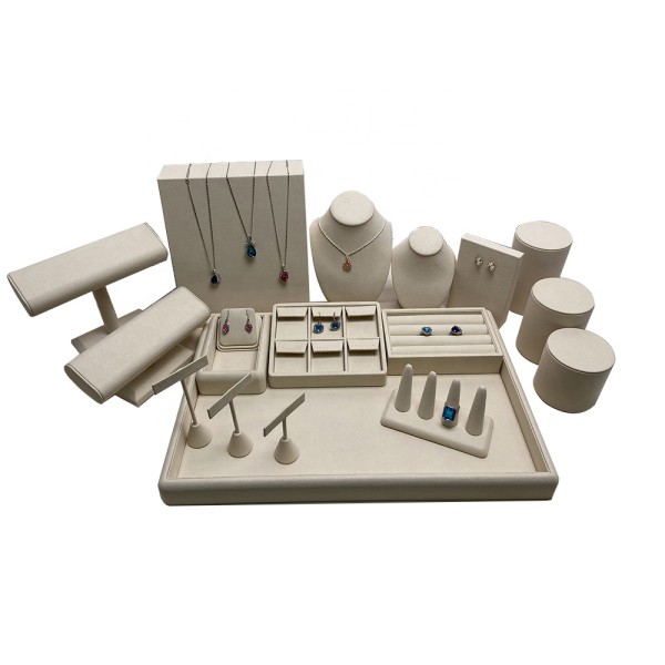 Jewelry Tray Manufacturer - Factory Custom Beige Microfiber Stand