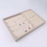 Jewelry Organizer Tray Manufacturer - Custom Beige Fancy PU Velvet