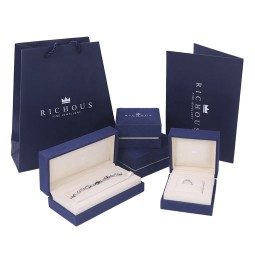 Jewelry Box Manufacturer - Blue Elegant Microfiber Custom Logo