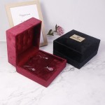 Jewelry Box Manufacturer - Red Black Antique Flannel Velvet