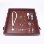 Serving Tray Manufacturer - Custom Single Tier PU Leather with Handle