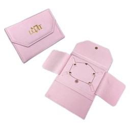 Jewelry Pouch Manufacturer - Custom Pink Velvet Gold Logo Travel