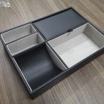 Desk Tray Manufacturer - Custom Black PU Leather Valet Organizer