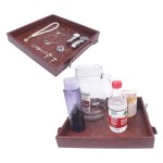 Serving Tray Manufacturer - Custom Single Tier PU Leather with Handle