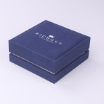 Jewelry Box Manufacturer - Blue Elegant Microfiber Custom Logo