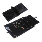 Travel Jewelry Roll Manufacturer - Microfiber Leather Necklace Pouch Bag