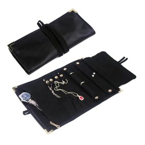 Travel Jewelry Roll Manufacturer - Microfiber Leather Necklace Pouch Bag