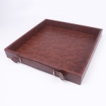 Serving Tray Manufacturer - Custom Single Tier PU Leather with Handle