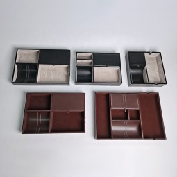 Valet Tray Manufacturer - Men's Leather Nightstand Organizer Catchall