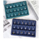 Jewelry Display Tray Manufacturer - Golden Metal Frame Microfiber