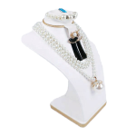 Jewelry Display Bust Manufacturer - White Leather Necklace Bangle Stand