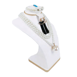 Jewelry Display Bust Manufacturer - White Leather Necklace Bangle Stand
