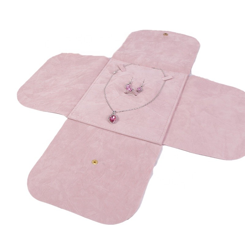 Jewelry Pouch Manufacturer - Soft Pink Velvet Custom Packaging Set
