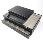 Valet Tray Manufacturer - Custom Double Tier PU Leather Organizer