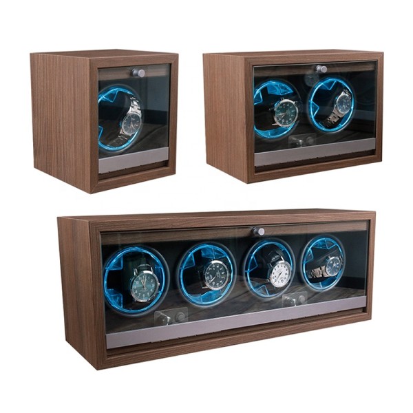 Watch Winder Manufacturer - Silent Walnut Wooden Self-Winding Glass
