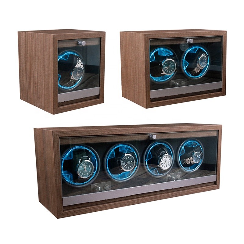 Watch Winder Manufacturer - Silent Walnut Wooden Self-Winding Glass
