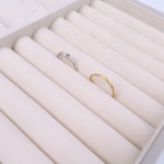 Jewelry Organizer Tray Manufacturer - Custom Beige Fancy PU Velvet