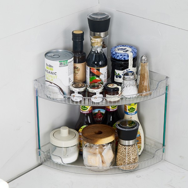 Corner Storage Rack Manufacturer - Fan Shape 2 Tier Triangular