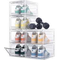 Shoe Organizer Manufacturer - Clear Plastic Stackable Magnetic