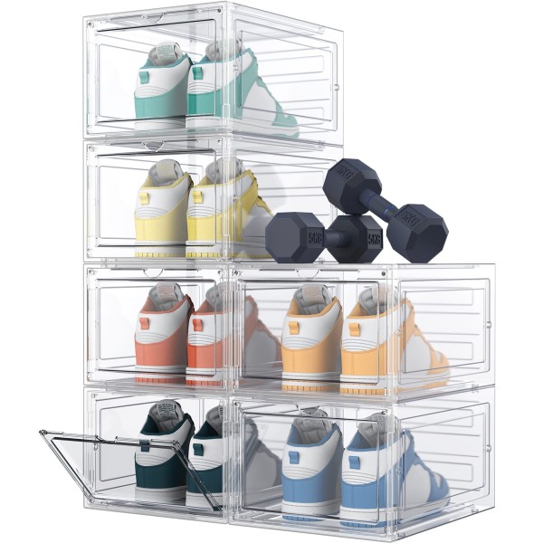 Shoe Organizer Manufacturer - Clear Plastic Stackable Magnetic