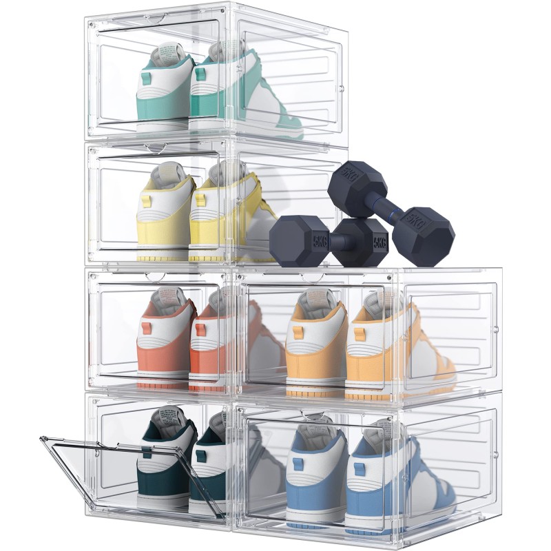 Shoe Organizer Manufacturer - Clear Plastic Stackable Magnetic