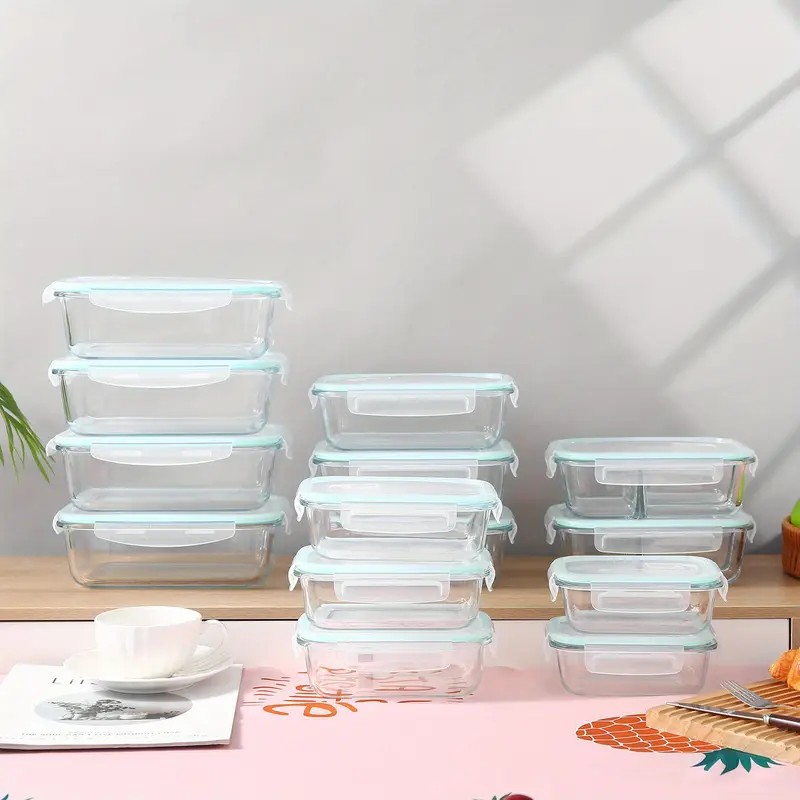 Glass Lunch Box Set Manufacturer - Light Weight Snap Locking Lids