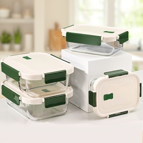 Glass Lunch Box Manufacturer - Borosilicate Snap Lid Leak Proof