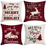 Christmas Pillow Cover Factory - Santa Tree Elk Snow Design