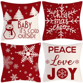 Christmas Pillowcase Factory - Red Cushion Cover Navidad Gift